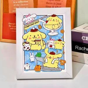 Brand New DIY Pompompurin Diamond Beads Art With Frame